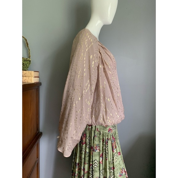 The Addison Story : silk & lurex surplice top - Picture 6 of 15